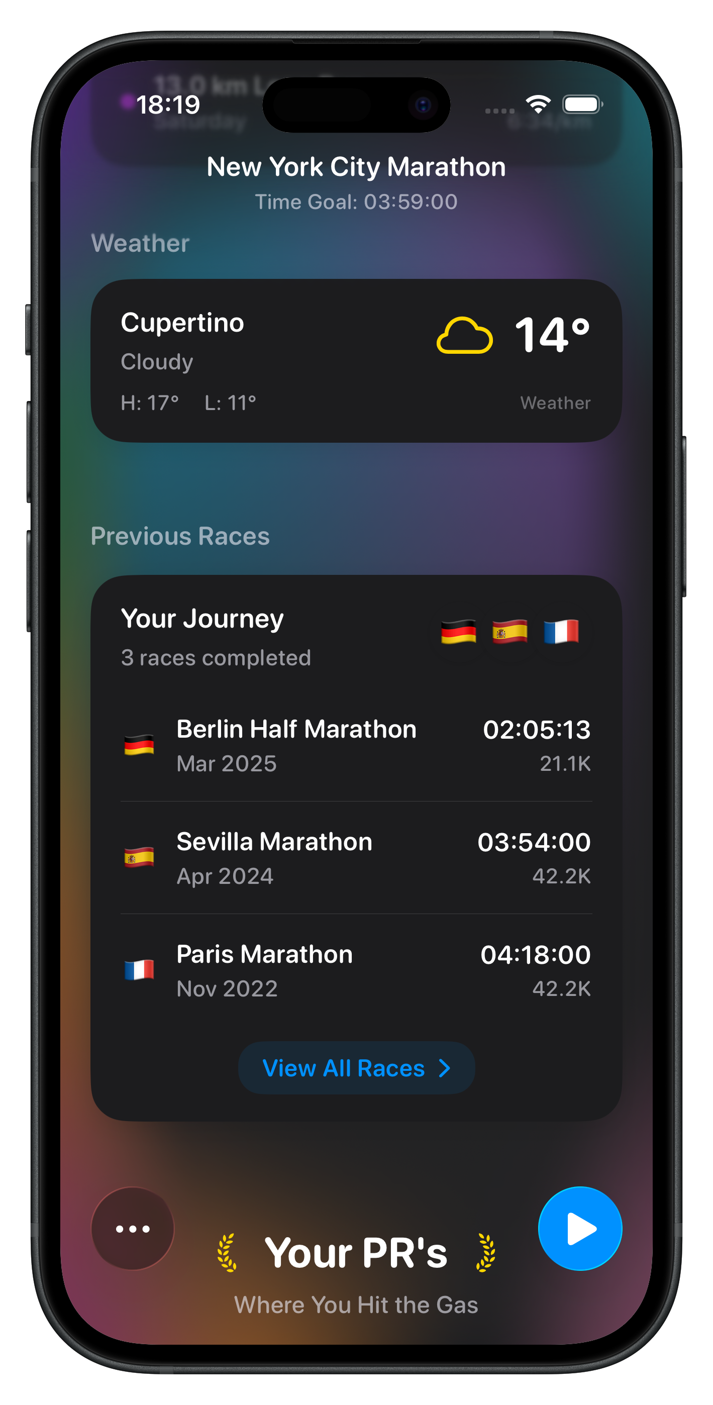 Weather + Previous Races